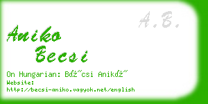 aniko becsi business card